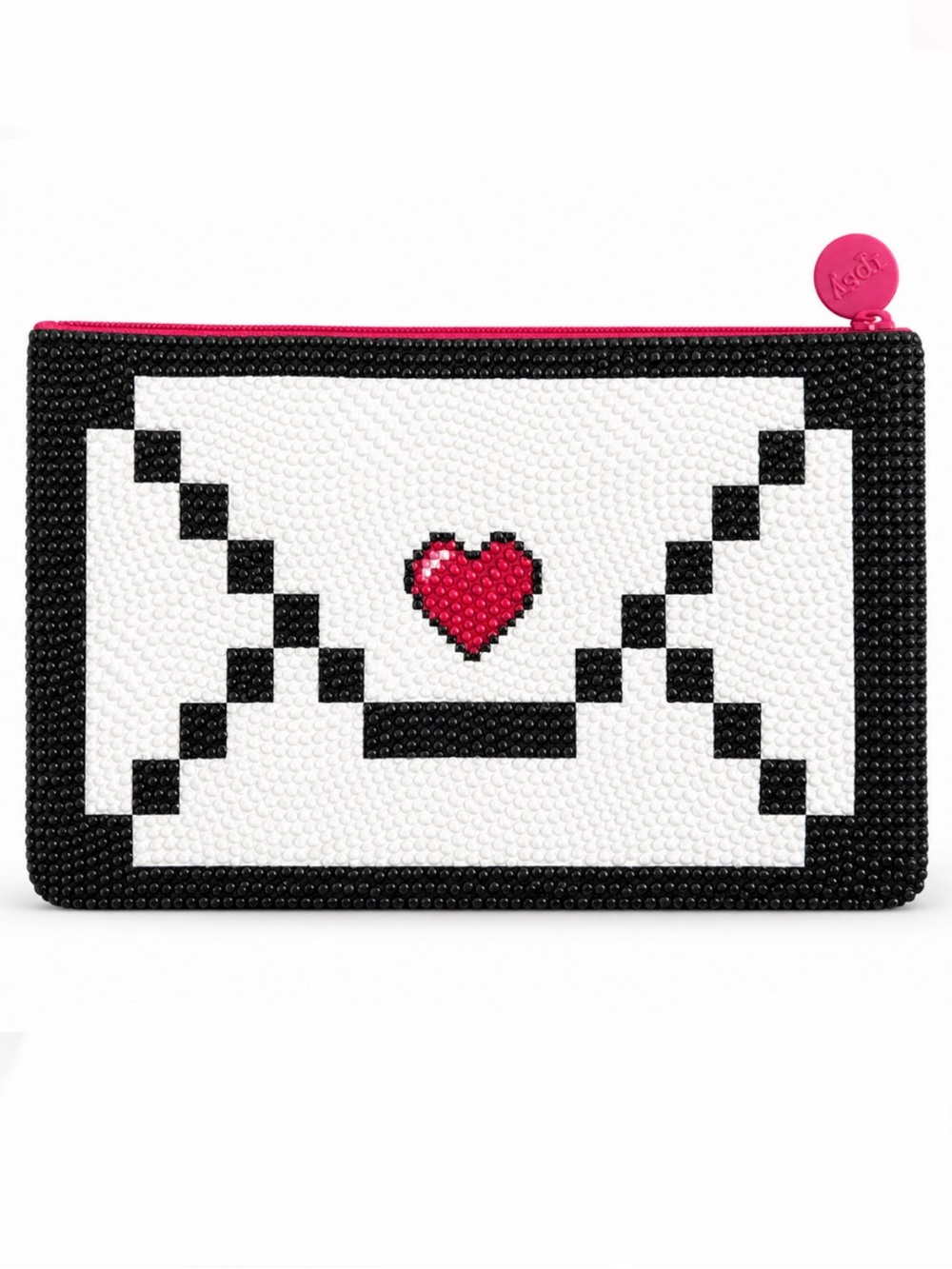 Ipsy February 2016 Zip Cosmetic Makeup Bag Beaded Love Envelope